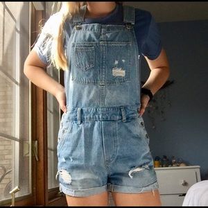 Light wash overalls